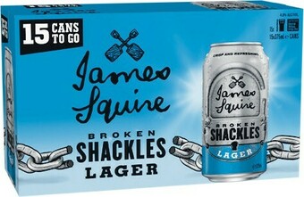 Woolworths James Squire Broken Shackles Cans 15x375ml offer