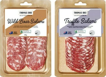 Woolworths Thomas Dux Sliced Salami 80g – From the Deli offer