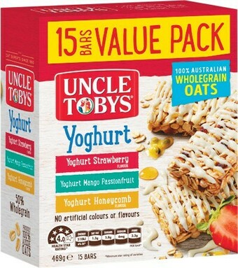 Woolworths Uncle Toby's Muesli Bars 469g Pk 15 offer