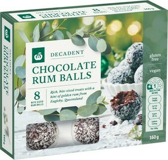 Woolworths Woolworths Chocolate Rum Balls 160g Pk 8 offer