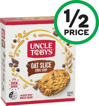 Woolworths Uncle Toby's Oat Slice 140g Pk 4 offer