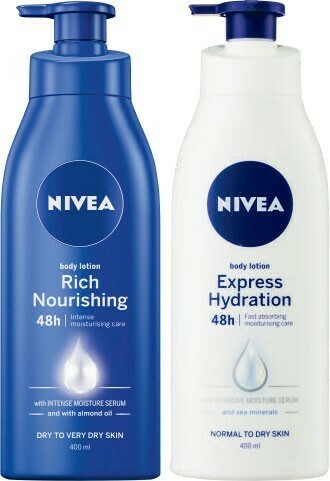 Coles Nivea Rich Nourishing or Express Hydration Body Lotion 400mL offer