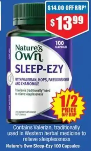 Chemist Warehouse Nature's Own Sleep-Ezy 100 Capsules offer