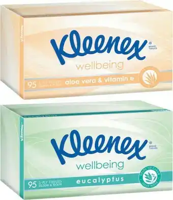 Coles Kleenex 3 Ply Wellbeing Facial Tissues 85 Pack or 95 Pack offer