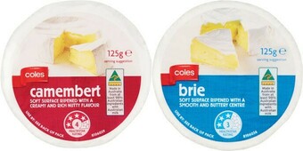 Coles Coles Camembert or Brie 125g offer