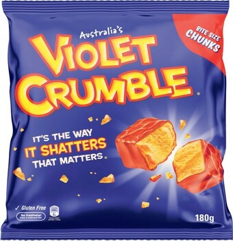 Coles Violet Crumble Choc Honeycomb Bag 170g-180g offer