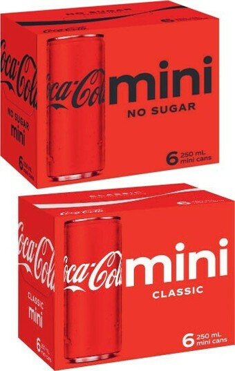 Coles Coca-Cola, Fanta or Sprite Mini Soft Drink 6x250mL offer