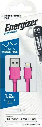 Coles Energizer iPhone Cable Flat 1.2 Metres offer