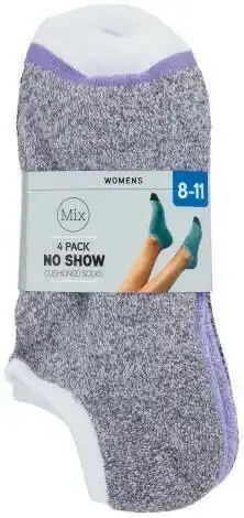 Coles Womens Mix No Show 3 Pack 2-8/8-11 offer