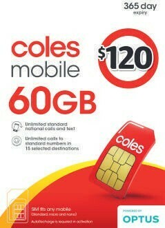 Coles Coles Mobile $120 SIM offer