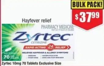 Chemist Warehouse Zyrtec 10mg 70 Tablets offer