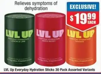 Chemist Warehouse LVL Up Everyday Hydration Sticks 30 Pack Assorted Variants offer