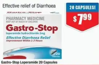 Gastro-Stop Loperamide 20 Capsules
