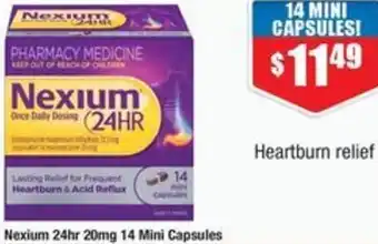 Chemist Warehouse Nexium 24hr 20mg 14 Mini Capsules offer
