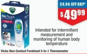 Chemist Warehouse Vicks Non-Contact Forehead 3-In-1 Thermometer offer
