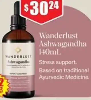 Chemist Warehouse Wanderlust Ashwagandha 140mL offer