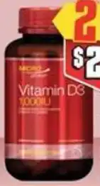 Chemist Warehouse Microgenics Vitamin D3 1000IU 200 Capsules offer