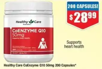 Chemist Warehouse Healthy Care CoEnzyme Q10 50mg 200 Capsules offer