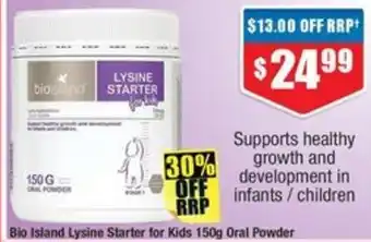 Chemist Warehouse Bio Island Lysine Starter for Kids 150g Oral Powder offer