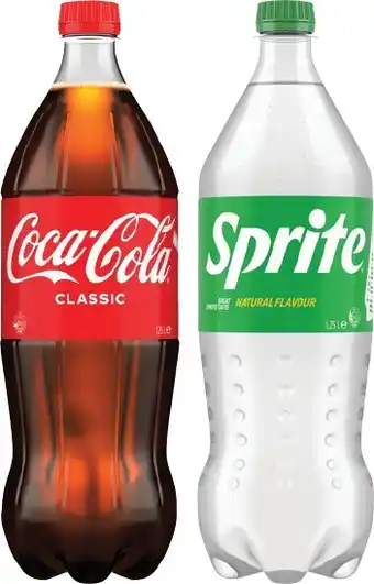 IGA Coca‑Cola, Sprite, Fanta or Mount Franklin 1.25 Litre Selected Varieties offer