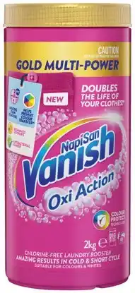 IGA Vanish NapiSan Gold Oxi Action Powder 2kg or Gel 2 Litre Selected Varieties offer