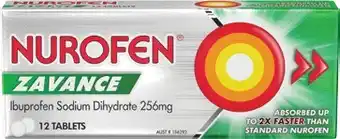 IGA Nurofen Zavance Ibuprofen Caplets or Tablets 12 Pack offer
