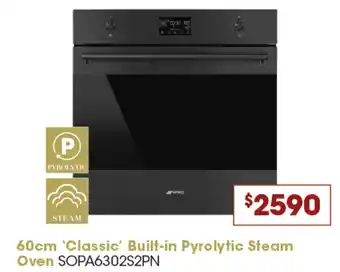 Designer Appliances 60cm 'Classic' Built-in Pyrolytic Steam Oven offer