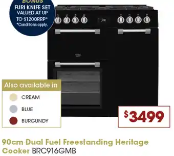 Designer Appliances 90cm Dual Fuel Freestanding Heritage Cooker offer