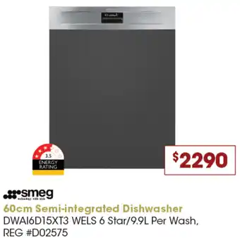 Designer Appliances 60cm Semi-integrated Dishwasher offer