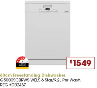 Designer Appliances 60cm Freestanding Dishwasher offer