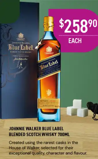 Dan Murphy's JOHNNIE WALKER BLUE LABEL BLENDED SCOTCH WHISKY 700ML offer