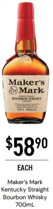 Dan Murphy's Maker's Mark Kentucky Straight Bourbon Whisky 700mL offer