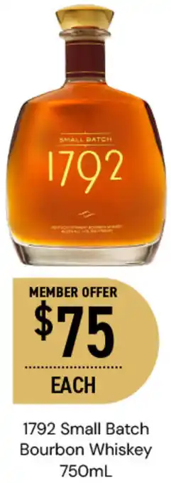 Dan Murphy's 1792 Small Batch Bourbon Whiskey 750mL offer