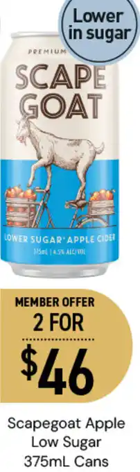 Dan Murphy's Scapegoat Apple Low Sugar 375mL Cans offer