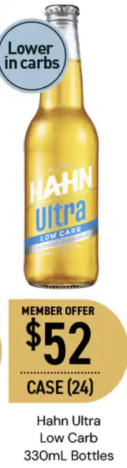Dan Murphy's Hahn Ultra Low Carb 330mL Bottles offer