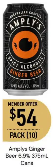 Dan Murphy's Amplys Ginger Beer 6.9% 375mL Cans offer