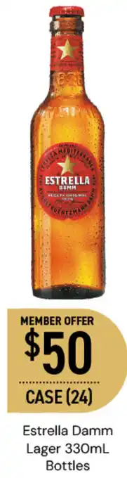 Dan Murphy's Estrella Damm Lager 330mL Bottles offer