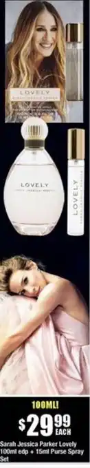 Chemist Warehouse Sarah Jessica Parker Lovely 100ml edp + 15ml Purse Spray Set offer