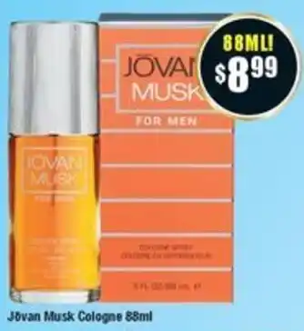 Chemist Warehouse Jovan Musk Cologne 88ml offer