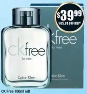 Chemist Warehouse CK Free 100ml edt offer