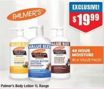 Chemist Warehouse Palmer's Body Lotion 1L Range offer