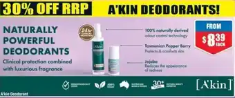 Chemist Warehouse A'kin Deodorant offer