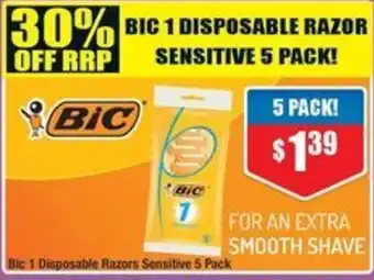 Bic 1 Disposable Razors Sensitive 5 Pack