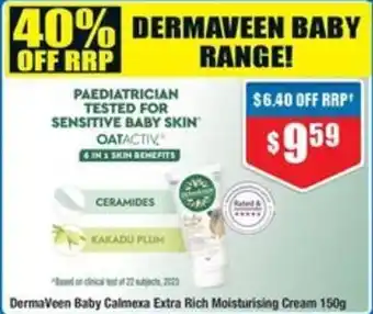 Chemist Warehouse DermaVeen Baby Calmexa Extra Rich Moisturising Cream 150g offer