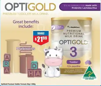 Chemist Warehouse OptiGold Premium Toddler Formula Step 3 900g offer