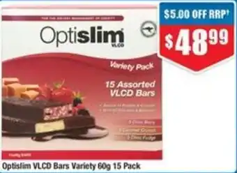 Chemist Warehouse Optislim VLCD Bars Variety 60g 15 Pack offer