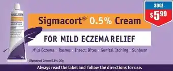 Chemist Warehouse Sigmacort Cream 0.5% 30g offer