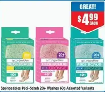 Chemist Warehouse Spongeables Pedi-Scrub 20+ Washes 60g Assorted Variants offer