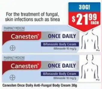 Chemist Warehouse Canesten Once Daily Anti-Fungal Body Cream 30g offer