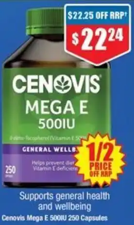 Chemist Warehouse Cenovis Mega E 500IU 250 Capsules offer